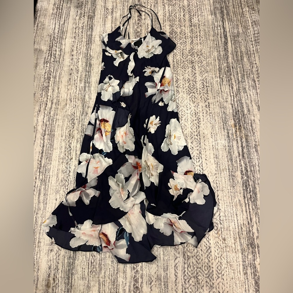 INTERMIX Navy Floral Dress